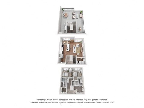 The C4 is 2 Bed, 2.5 Bath 1,497 Sq. Ft.